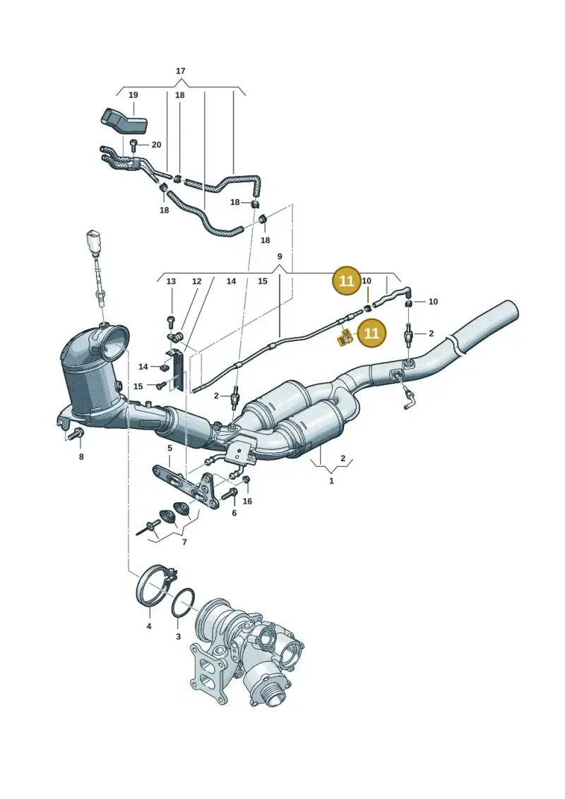 5QF131213 — Volkswagen Tiguan 2.0 (2023-) diagram 5h0253050, position 11