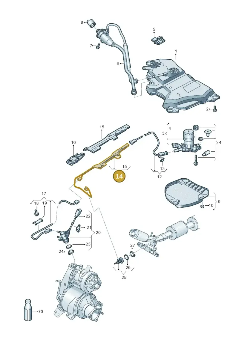5QF131961D — Volkswagen Touran 2,0 BlueMotion (2015-2024) diagram 869253102, position 14