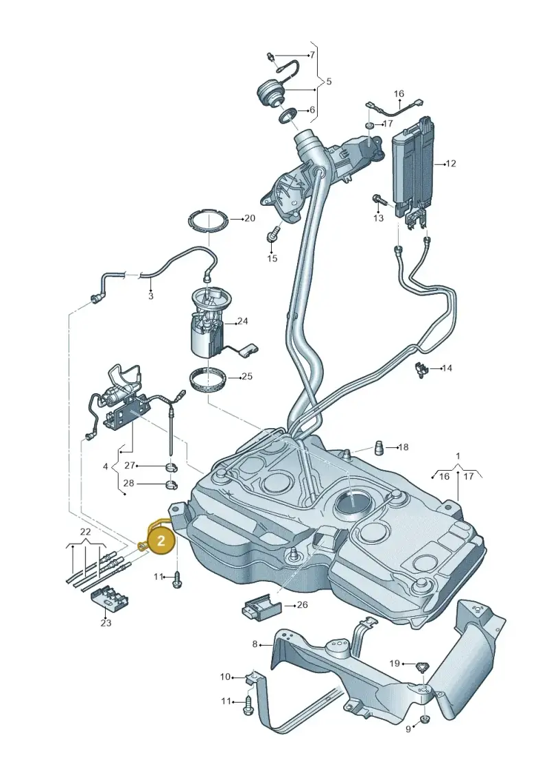 5QF201160F — Volkswagen Tiguan 2.0 (2023-) diagram 869201400, position 2