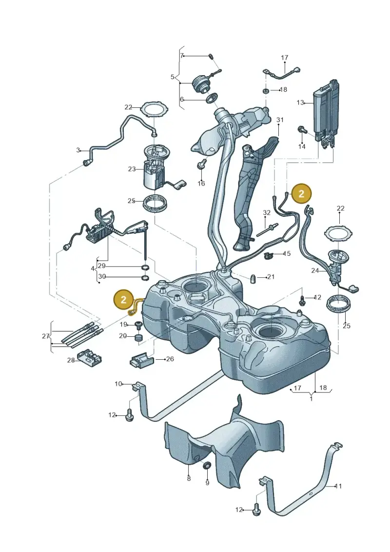 5QF201160G — Volkswagen Tiguan 2.0 4Motion (2017-2024) diagram 833201010, position 2