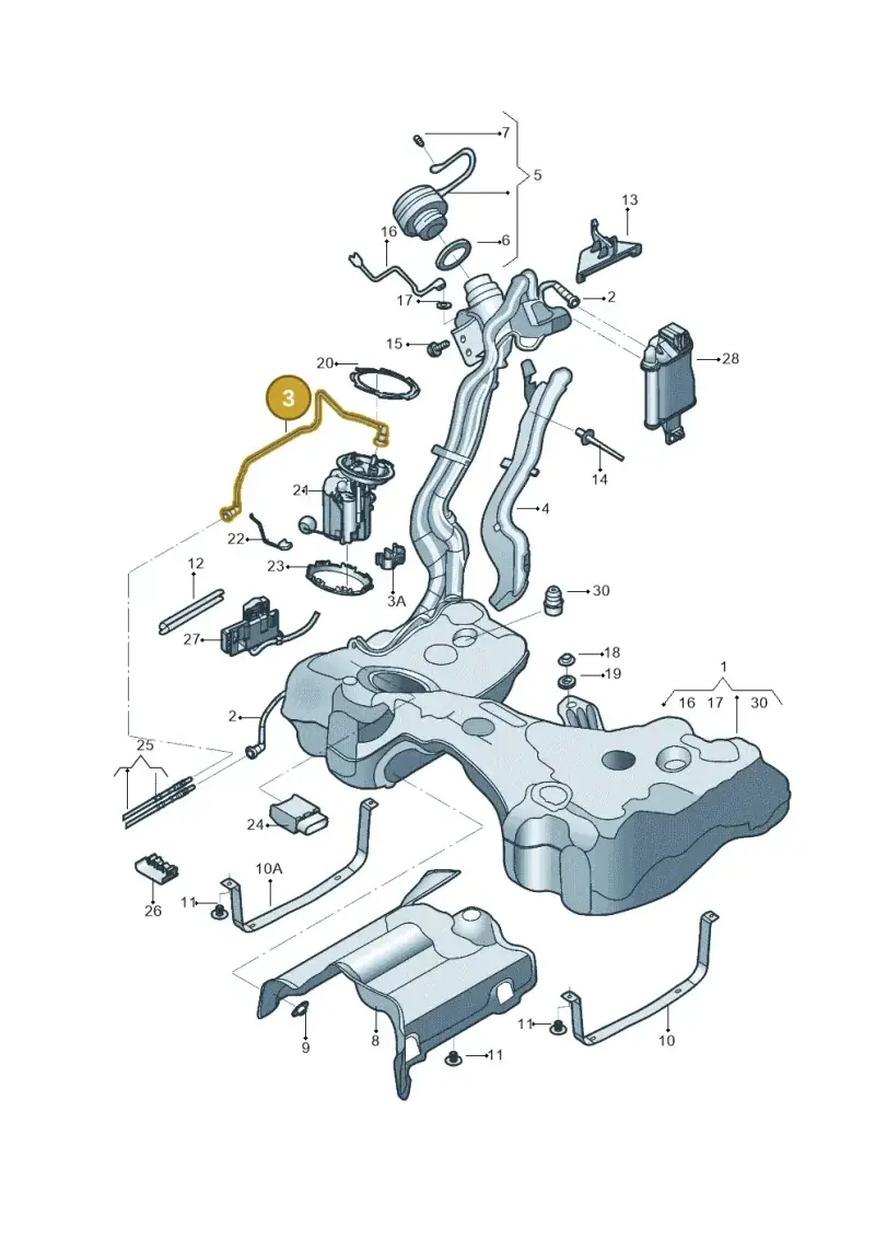 5QF201293E — Volkswagen Tiguan 2.0 4Motion (2017-2024) diagram 496201025, position 3