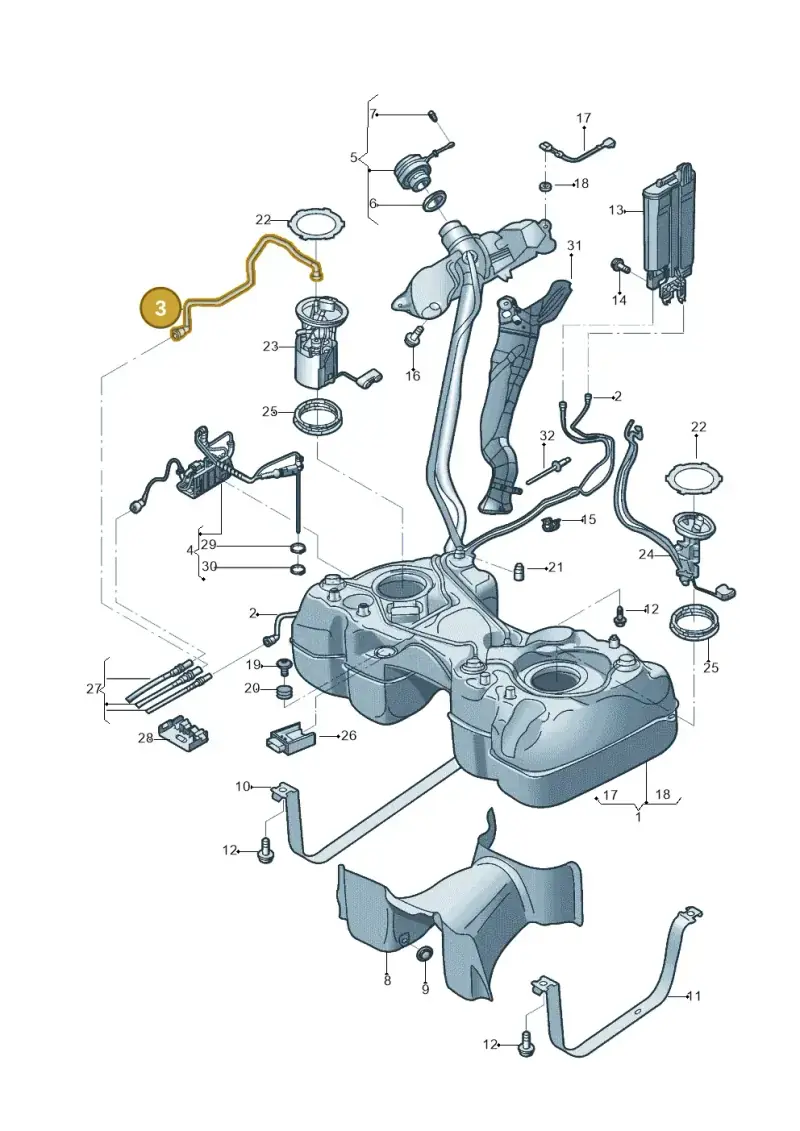 5QF201293E — Volkswagen Tiguan 2.0 4Motion (2017-2024) diagram 833201010, position 3