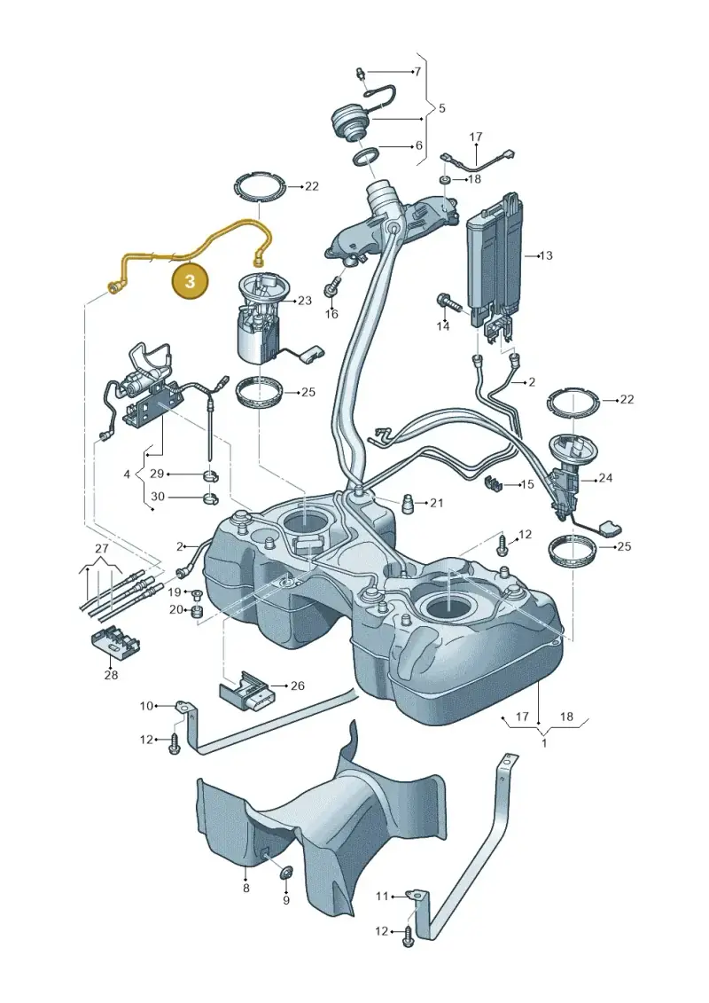 5QF201293H — Volkswagen Tiguan 2.0 (2023-) diagram 884201450, position 3