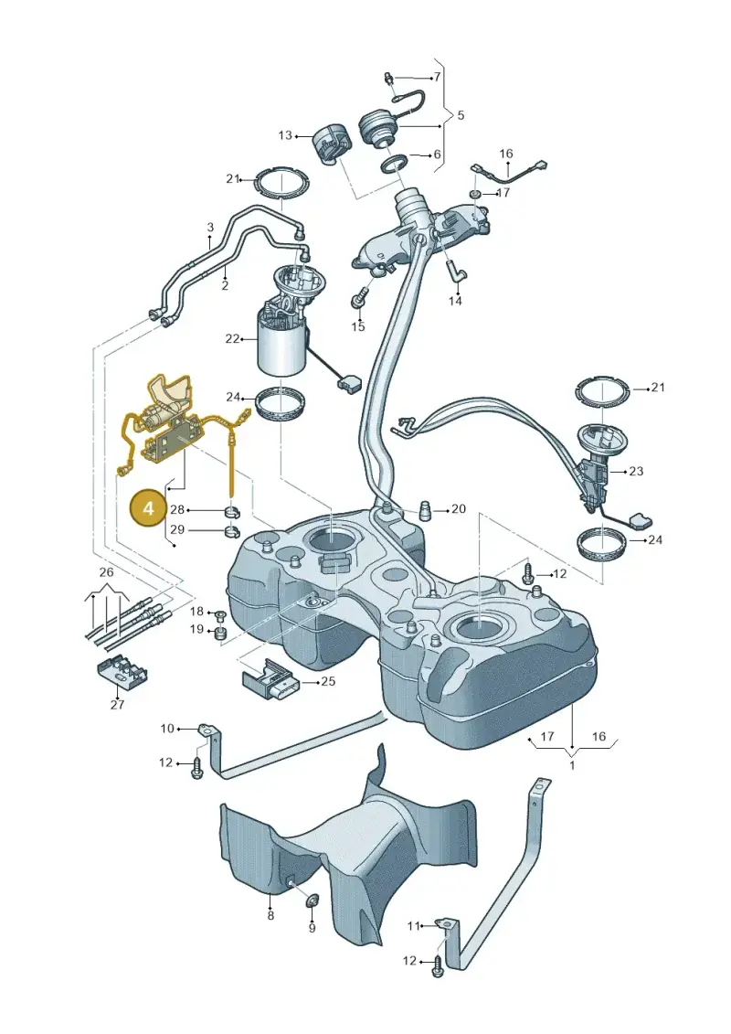 5QF201607 — Volkswagen Tiguan 2.0 (2023-) diagram 884201650, position 4