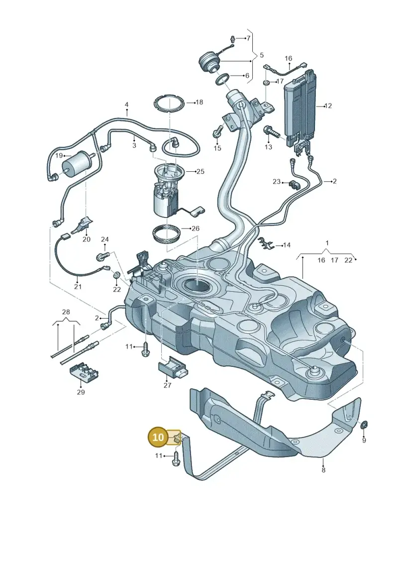 5QF201656A — Volkswagen Tiguan 2.0 4Motion (2017-2024) diagram 867201300, position 10