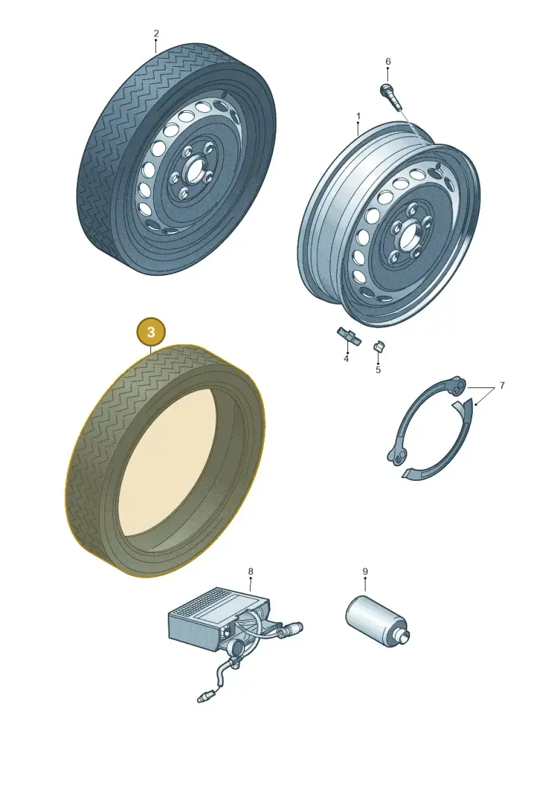 5QF601324 — Volkswagen Tiguan 2.0 (2023-) diagram 719601120, position 3
