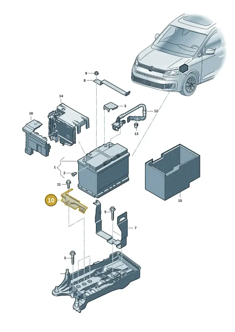 5QF803219B — Volkswagen Caddy Maxi Kombi (2020-2024) diagram 2ka915000, position 10