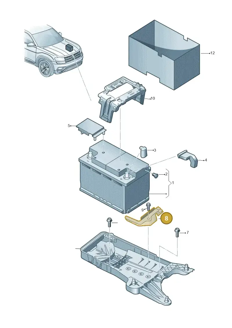 5QF803219B — Volkswagen Atlas (2016-2023) diagram 829915000, position 8