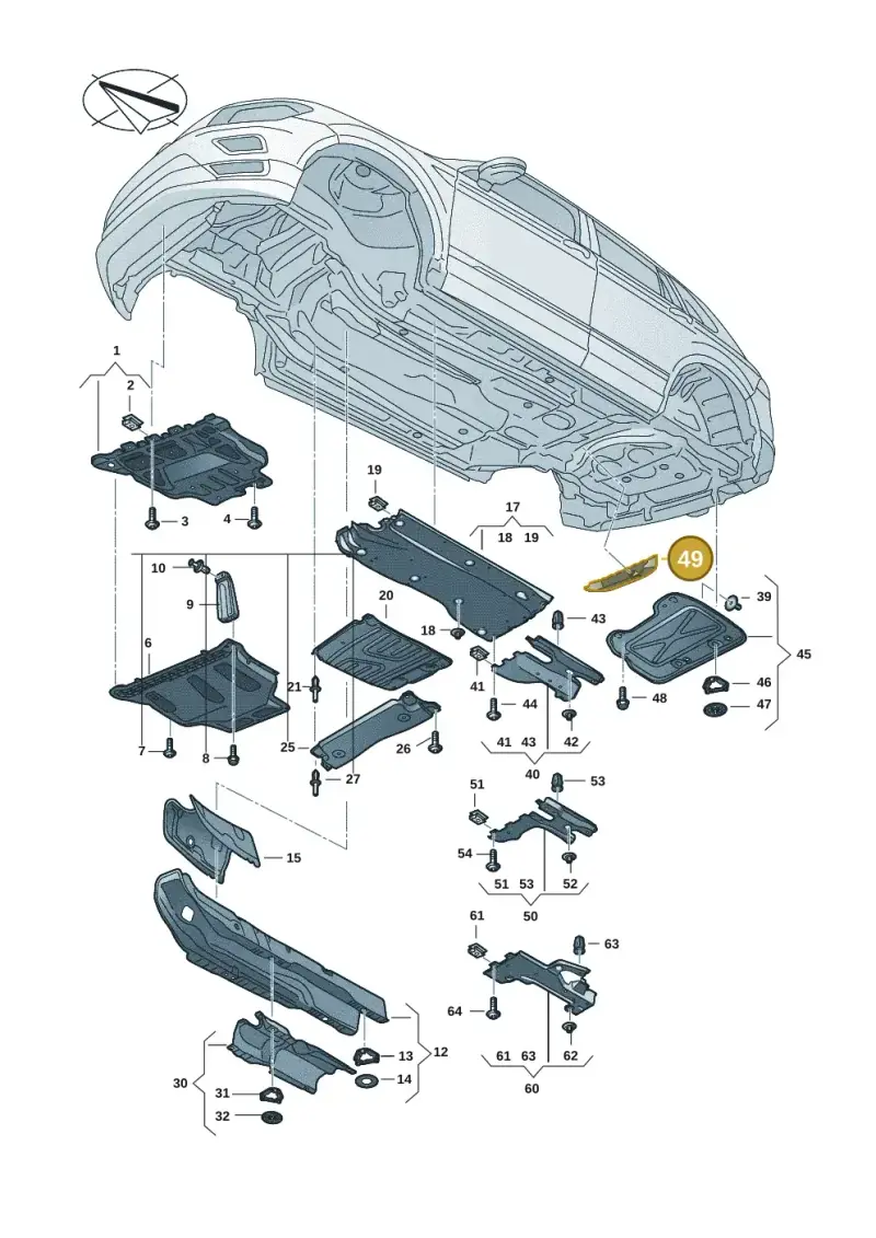 5QF825189A — Volkswagen Tiguan 2.0 (2023-) diagram 57x825000, position 49
