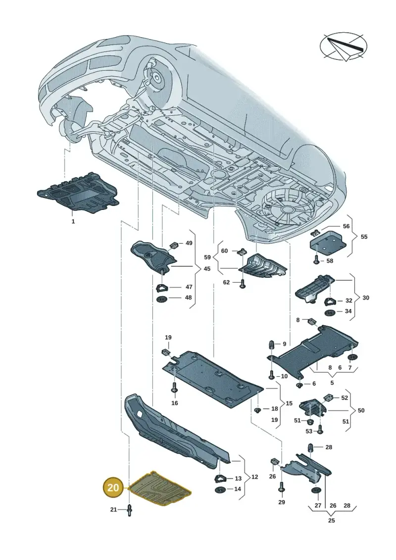 5QF825230 — Volkswagen Caddy Maxi Kombi (2020-2024) diagram 2ka825030, position 20