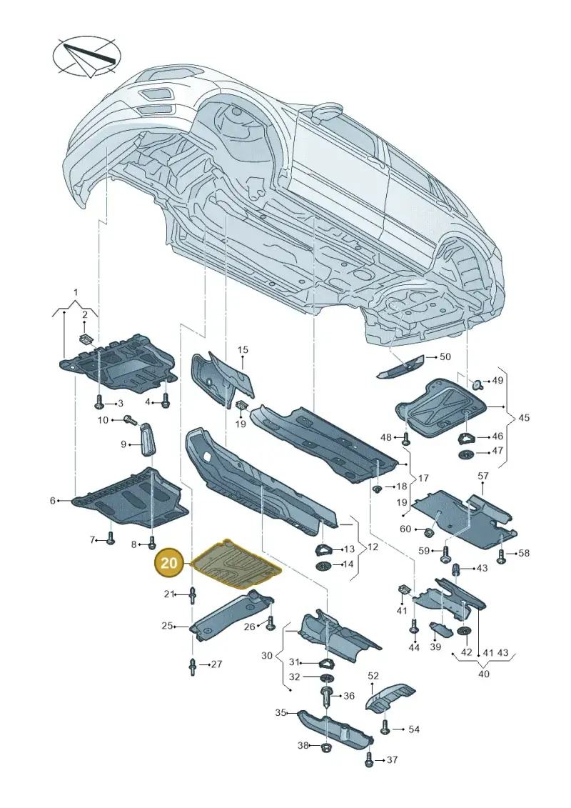 5QF825230 — Volkswagen Tiguan 2.0 4Motion (2016-2024) diagram 884825000, position 20