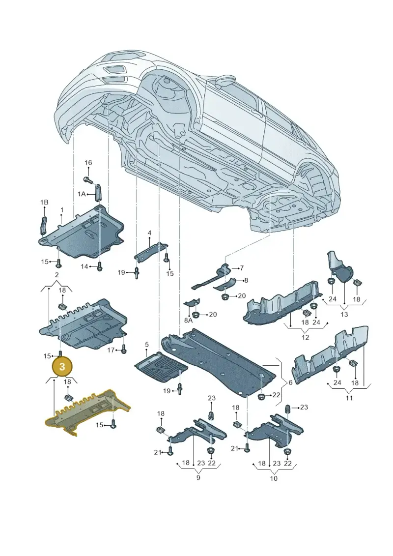 5QF825235C — Volkswagen Tiguan 2.0 4Motion (2017-2024) diagram 833825010, position 3