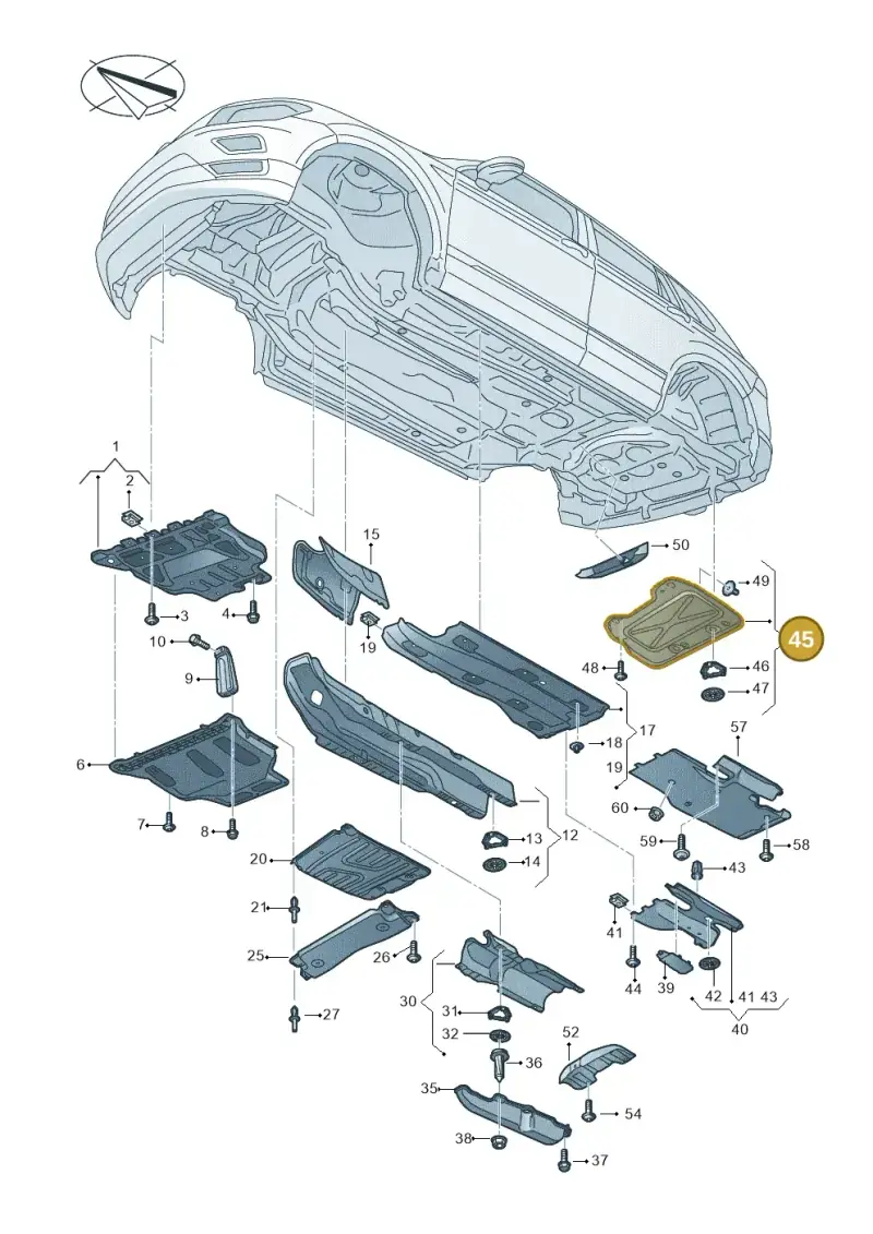 5QF825701D — Volkswagen Tiguan 2.0 4Motion (2017-2024) diagram 884825000, position 45
