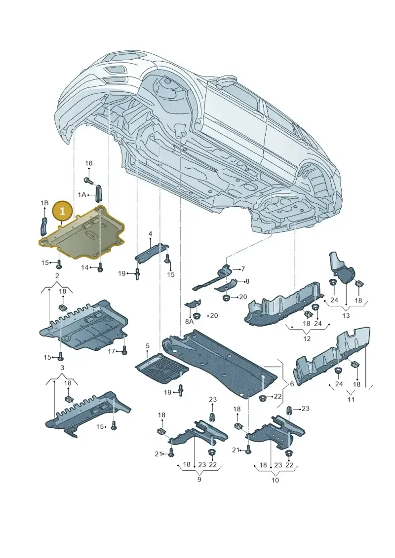 5QF825902B — Volkswagen Tiguan 2.0 4Motion (2017-2024) diagram 833825010, position 1