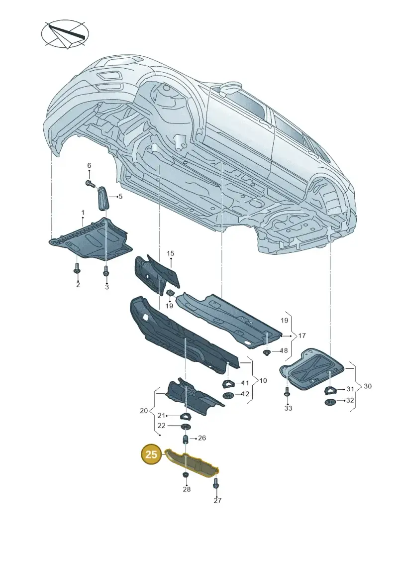 5QF825914A — Volkswagen Tiguan 2.0 4Motion (2016-2022) diagram 810825000, position 25