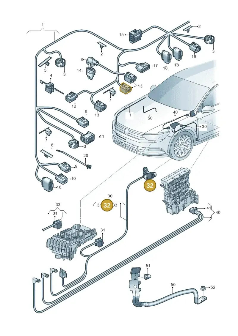 5QF972751 — Volkswagen Passat saloon (2014-2024) diagram 793971830, position 32