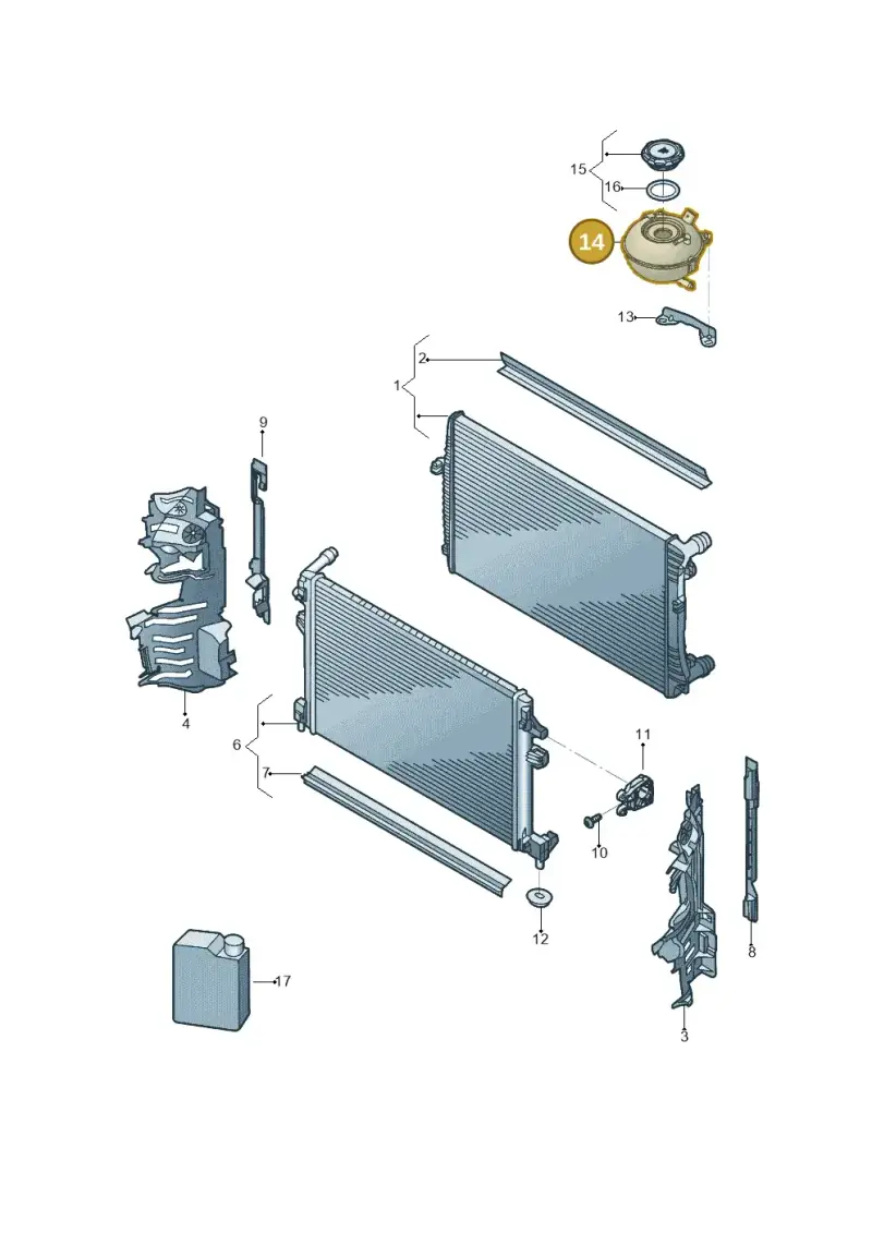 5QM121407E — Volkswagen Jetta 1.4 (2017-2024) diagram 431121070, position 14