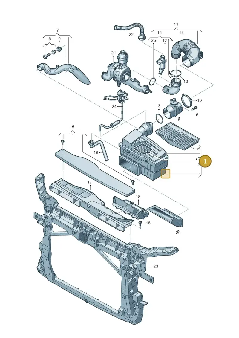 5QM129607F — Volkswagen Golf 1.4 BlueMotion (2014-2017) diagram 746129400, position 1