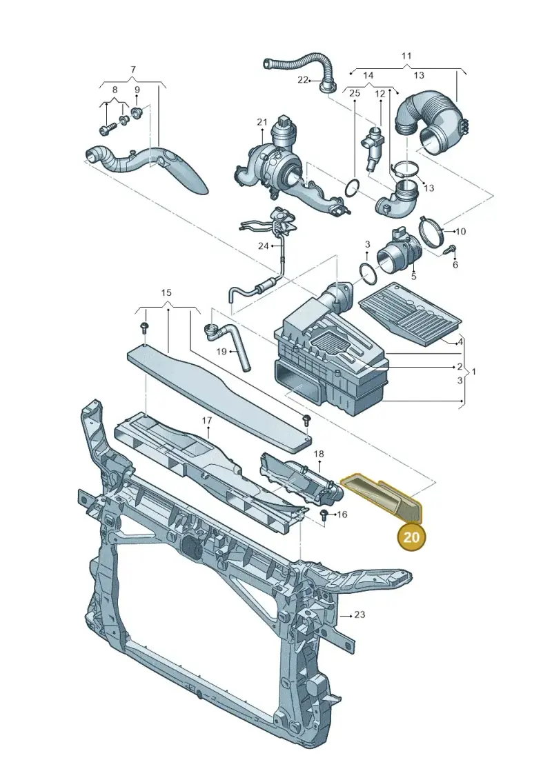 5QM129618 — Volkswagen Golf 1.4 BlueMotion (2014-2017) diagram 746129400, position 20