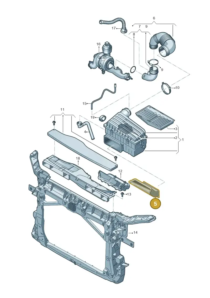 5QM129618 — Volkswagen Tiguan 2.0 4Motion (2017-2024) diagram 781129100, position 5