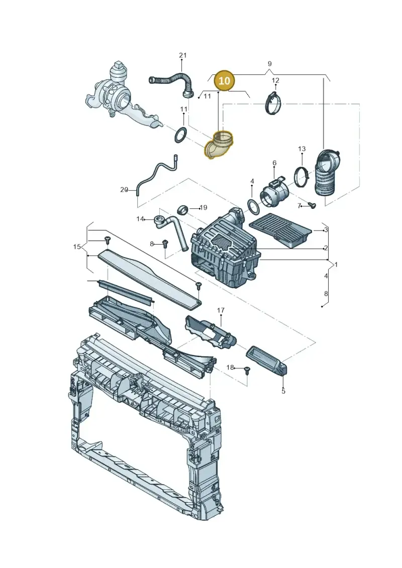 5QM129635 — Volkswagen Tiguan 2.0 4Motion (2017-2024) diagram 833129008, position 10