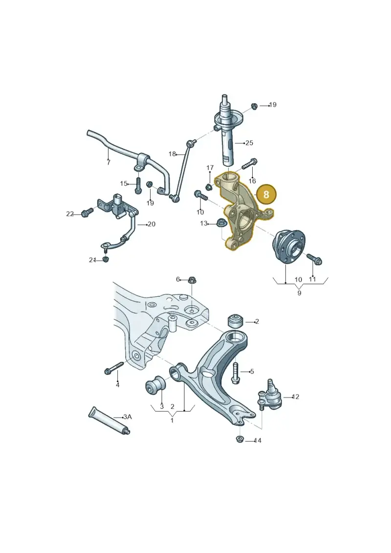 5QM407254 — Volkswagen Tiguan 2.0 4Motion (2017-2024) diagram 833407000, position 8
