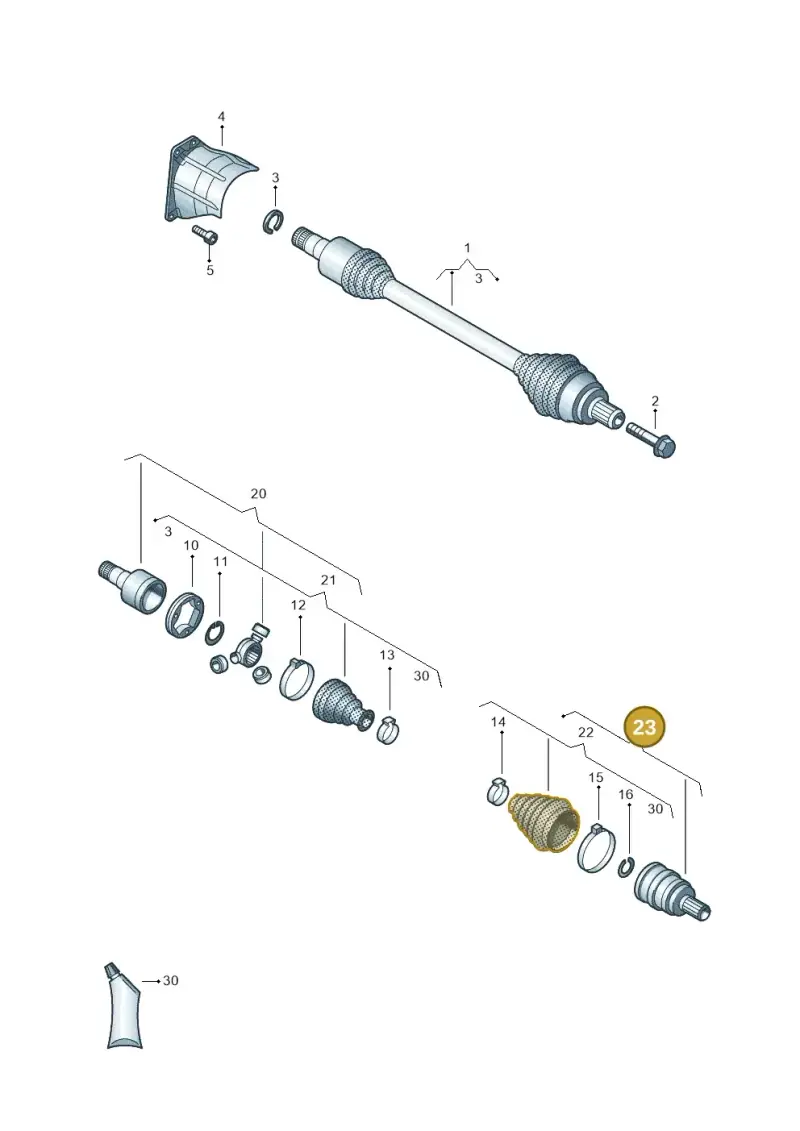 5QM498099 — Volkswagen Golf 1.6 (2015-2019) diagram 460407600, position 23