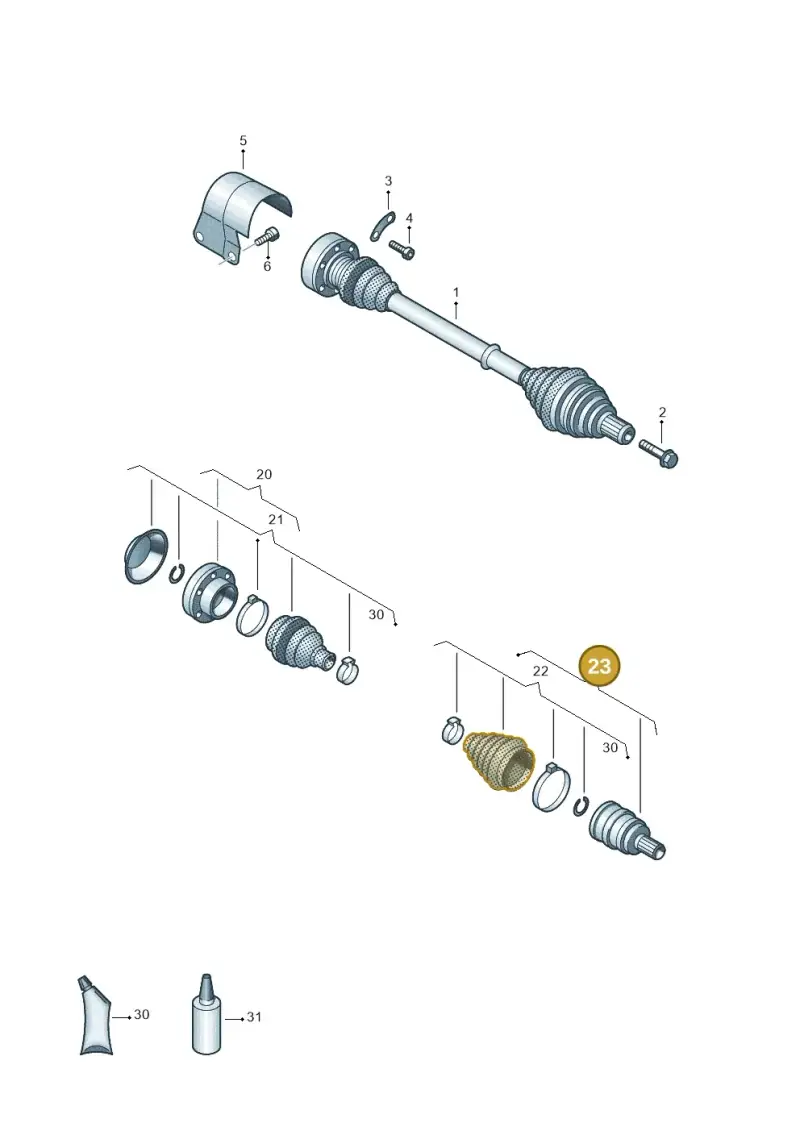 5QM498099G — Volkswagen Jetta 1.4 (2017-2024) diagram 884407200, position 23