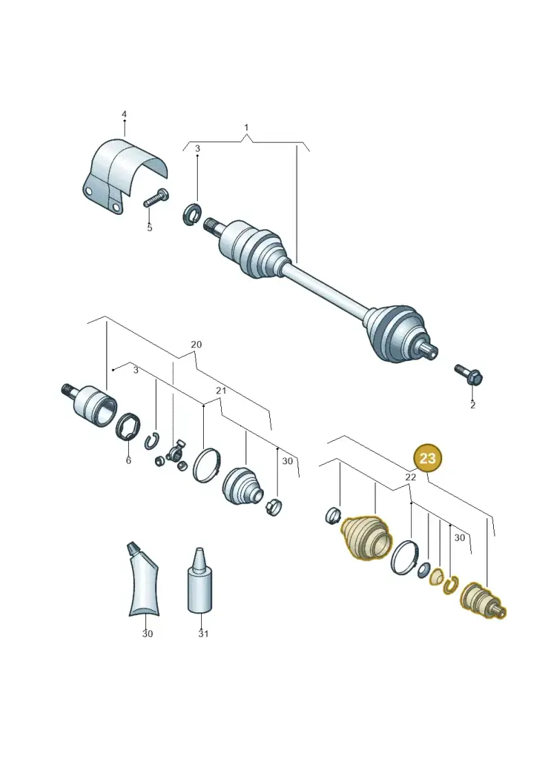 5QM498099H — Volkswagen Taos 1.4 (2020-2024) diagram 431407030, position 23
