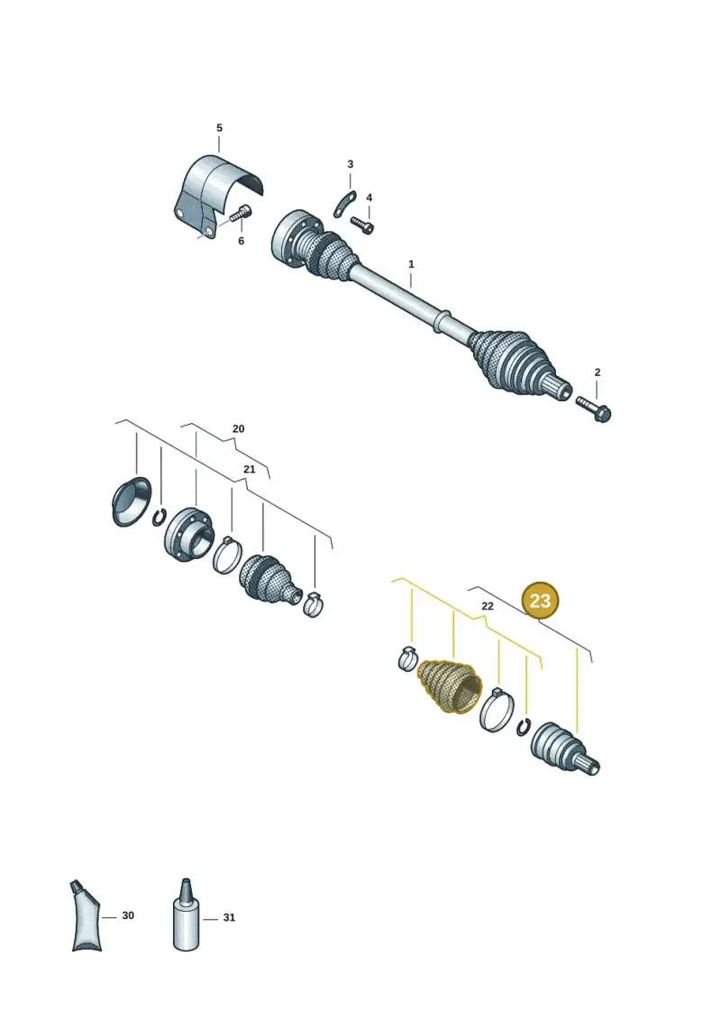 5QM498099H — Volkswagen Caddy Maxi Kombi (2020-2024) diagram 5h0407038, position 23