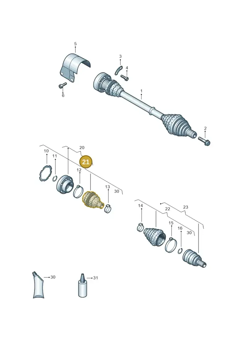 5QM498201 — Volkswagen Golf 1.6 (2015-2019) diagram 793407200, position 21