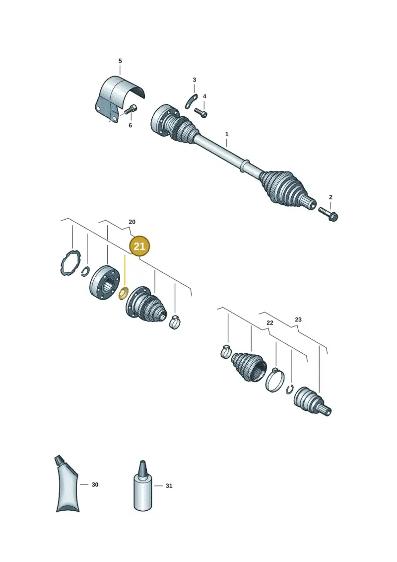 5QM498201D — Volkswagen Passat saloon (2014-2024) diagram 5h0407034, position 21