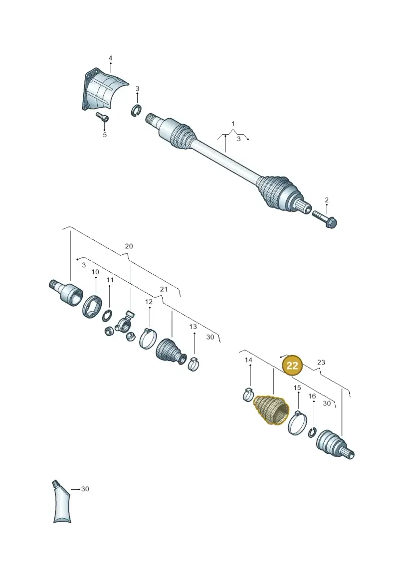 5QM498203 — Volkswagen Golf 1.6 (2015-2019) diagram 460407600, position 22
