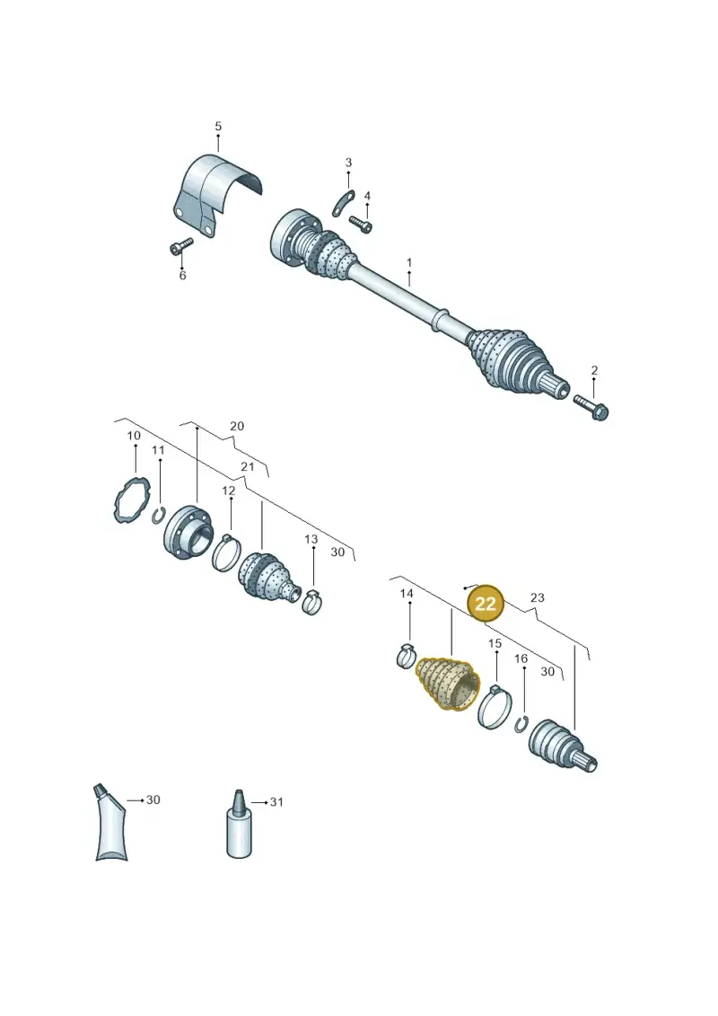 5QM498203 — Volkswagen Golf 1.6 (2015-2019) diagram 793407200, position 22