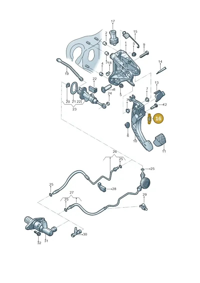 5QM721363 — Volkswagen Jetta 1.4 (2017-2024) diagram 496721250, position 16