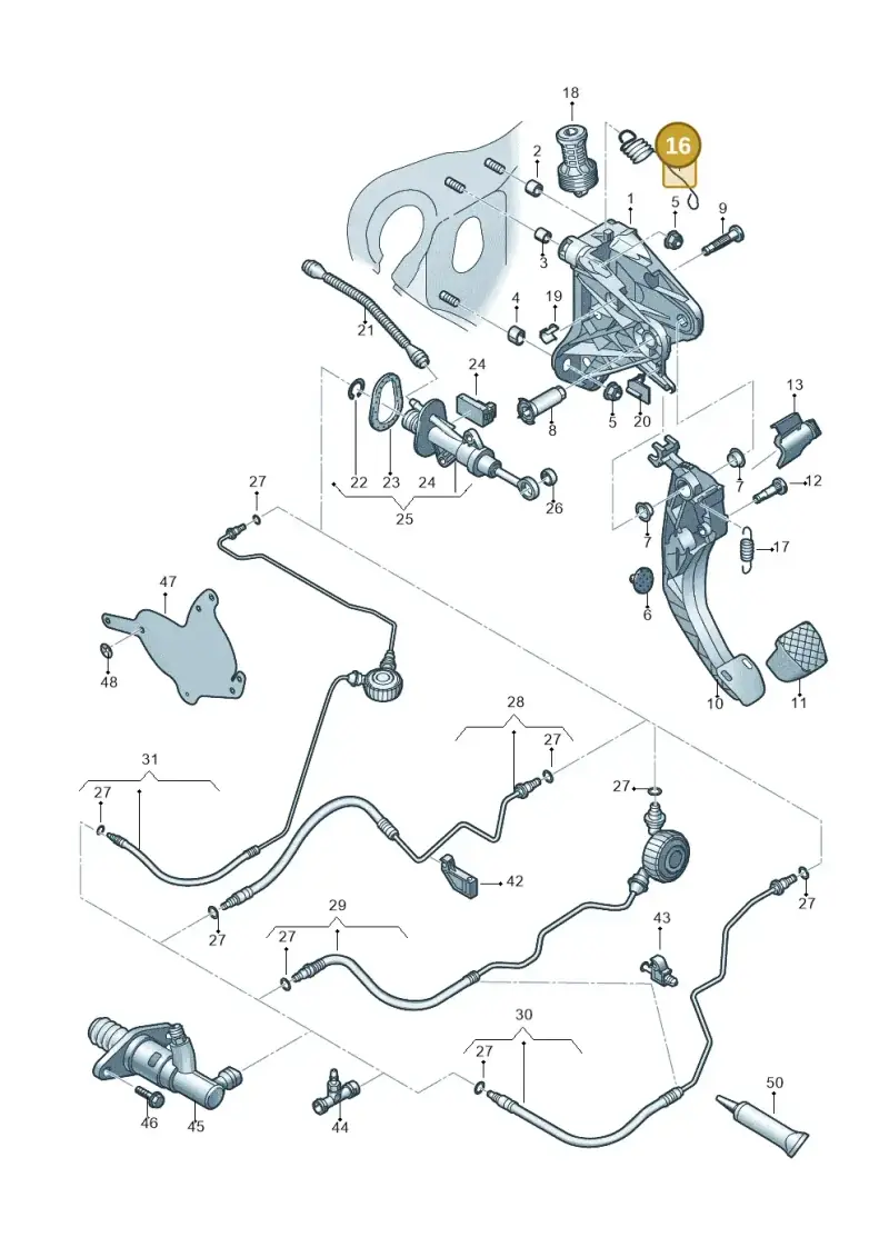 5QM721363A — Volkswagen Golf 1.4 BlueMotion (2014-2017) diagram 746721250, position 16