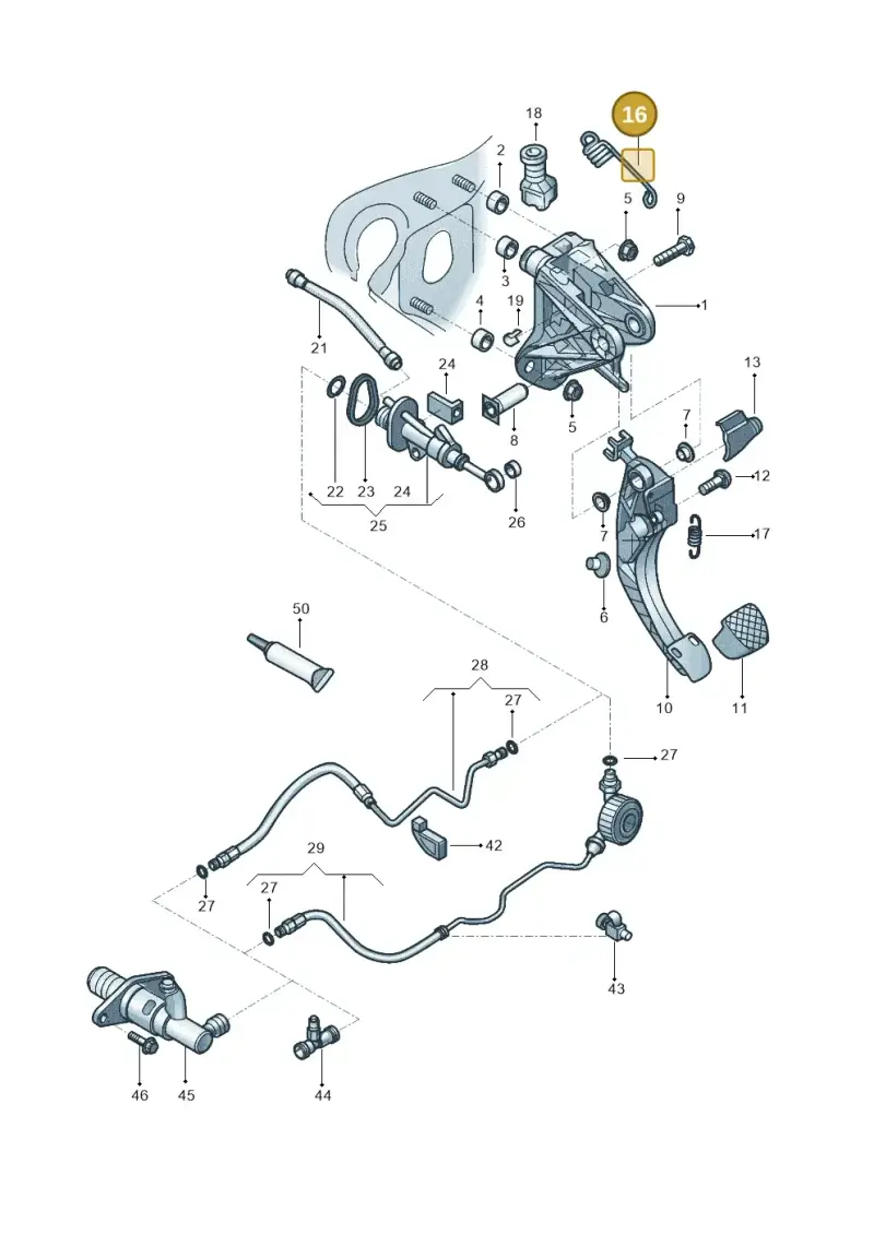 5QM721363A — Volkswagen Golf 1.6 (2015-2019) diagram 867721025, position 16