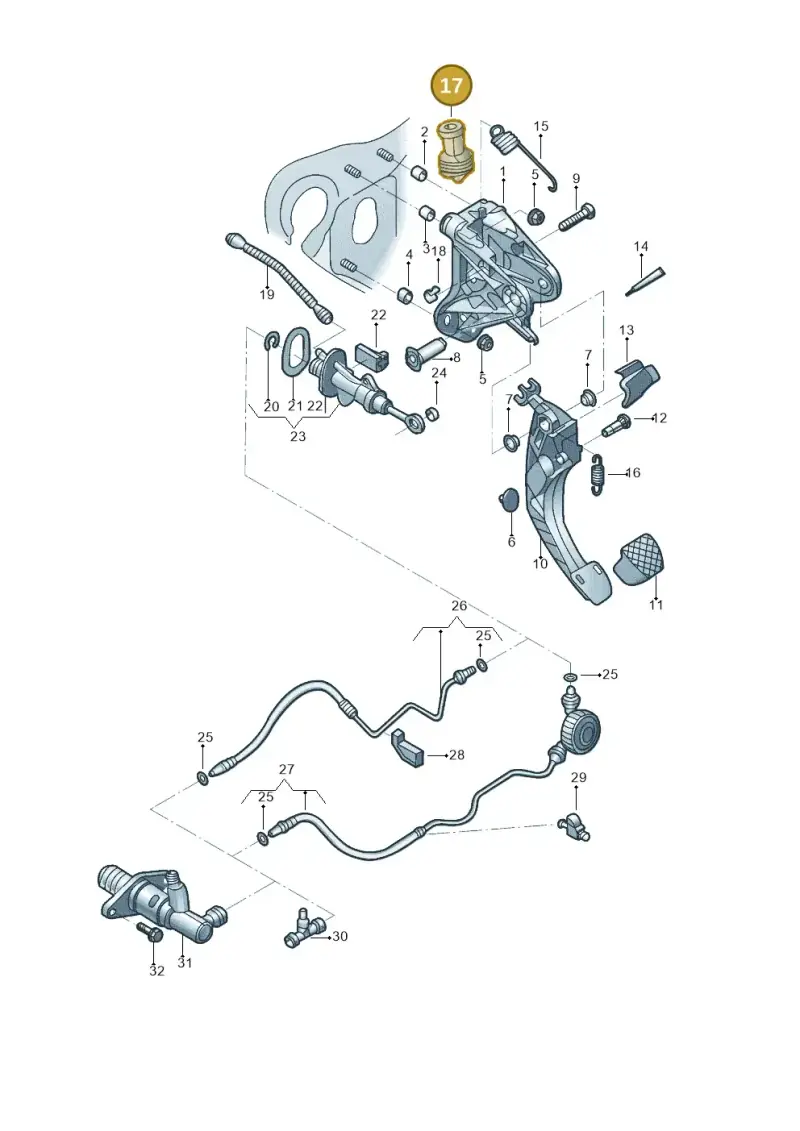5QM721403 — Volkswagen Jetta 1.4 (2017-2024) diagram 496721250, position 17