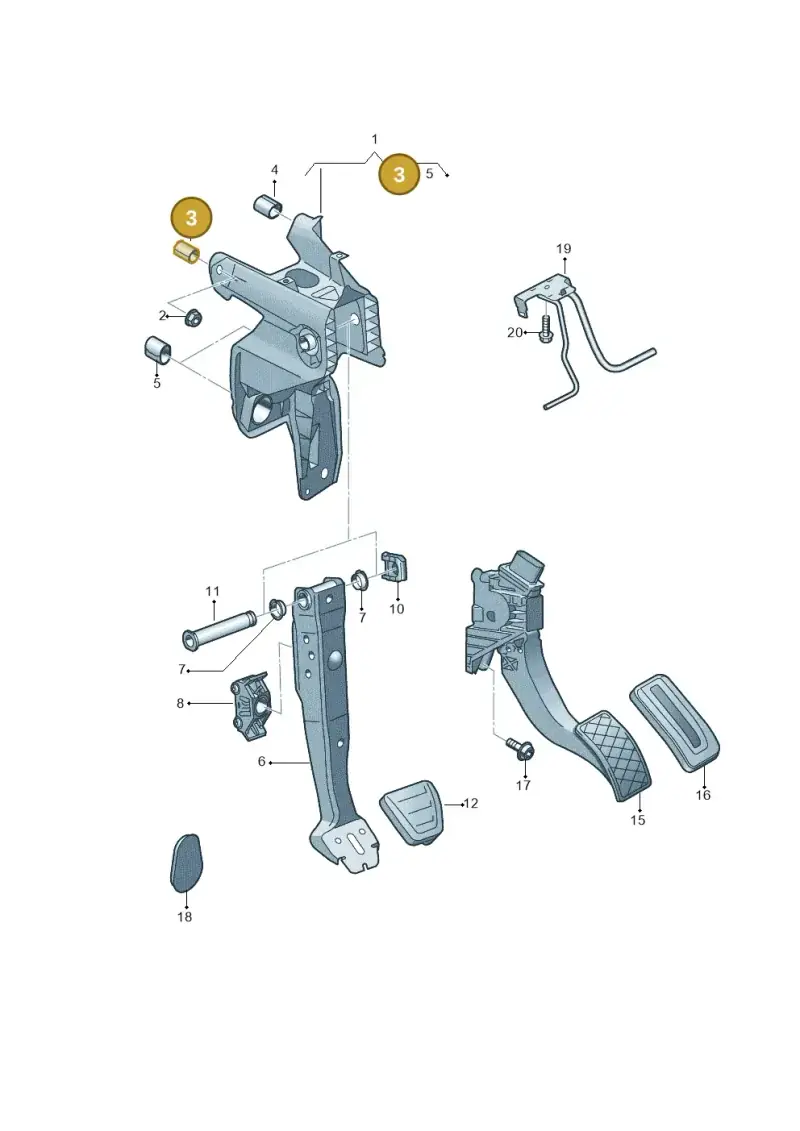 5QM721620A — Volkswagen Tiguan 2.0 4Motion (2017-2024) diagram 884721600, position 3