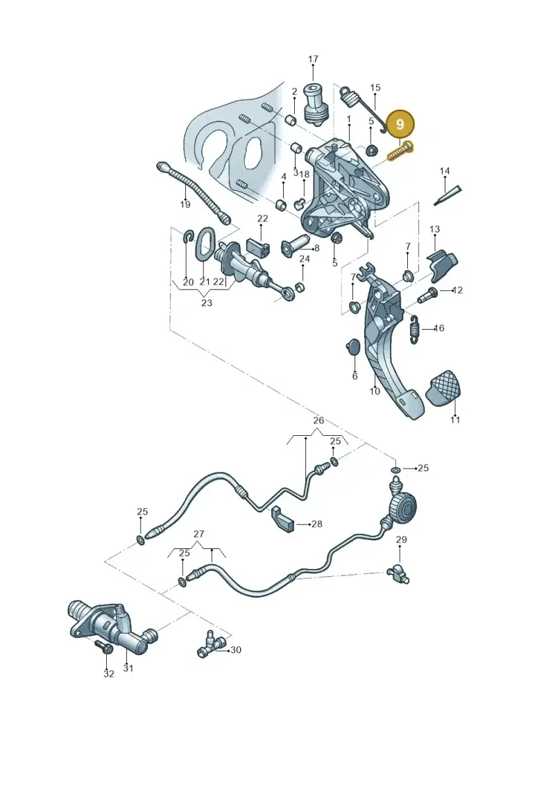 5QM721845 — Volkswagen Jetta 1.4 (2017-2024) diagram 496721250, position 9