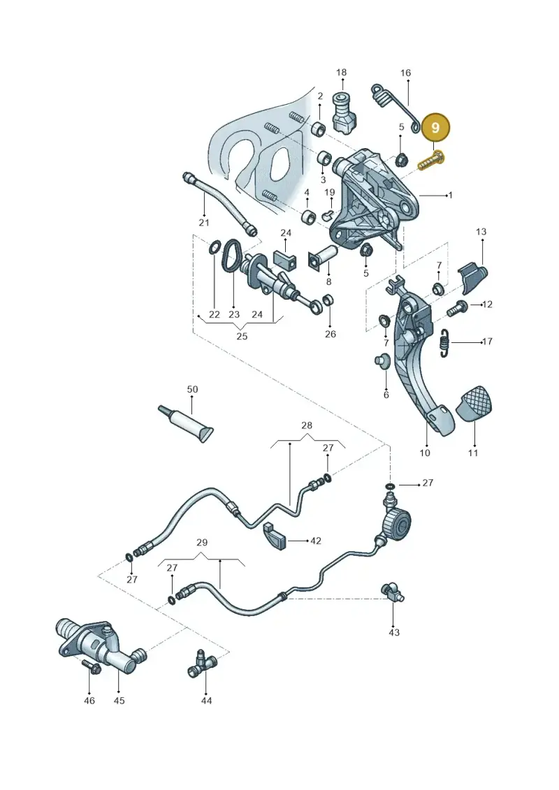5QM721845 — Volkswagen Golf 1.6 (2015-2019) diagram 867721025, position 9