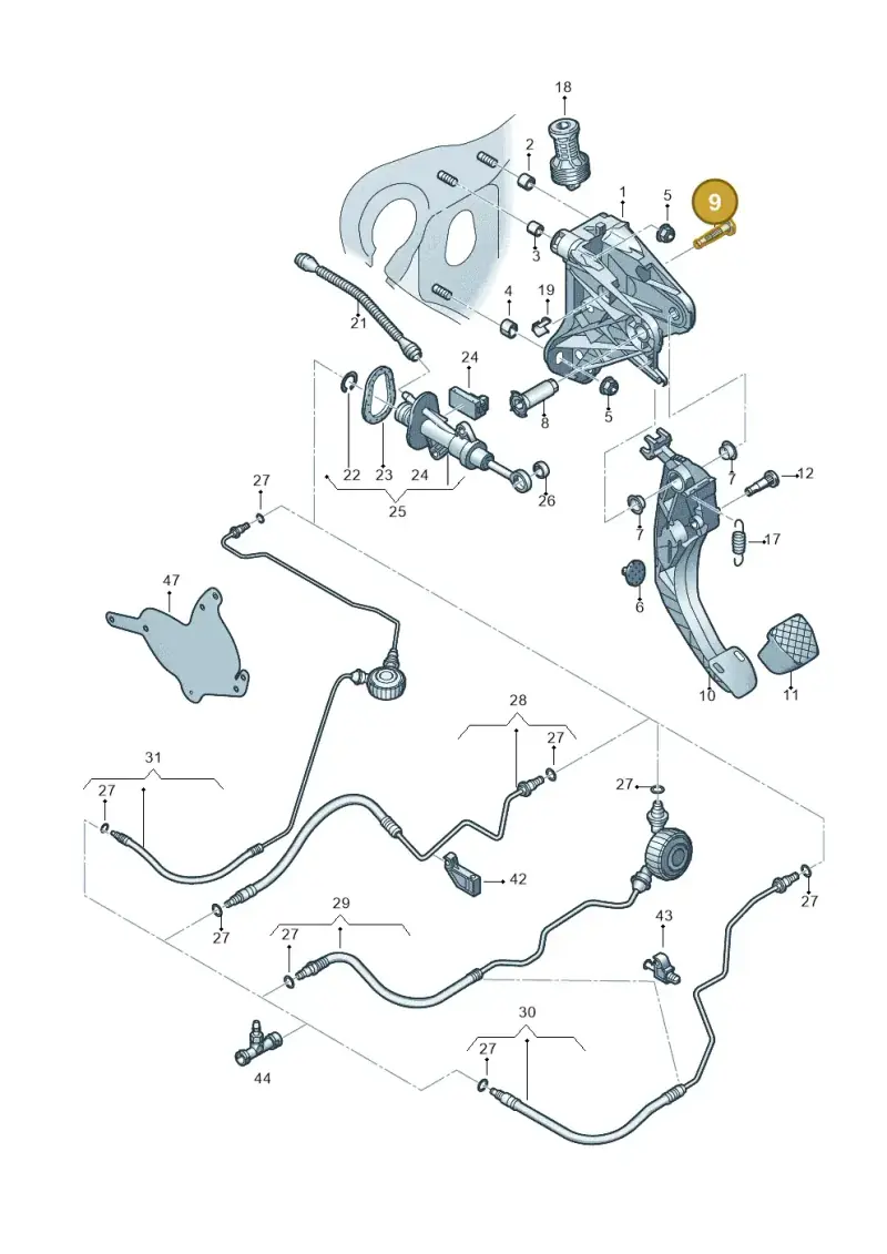 5QM721845 — Volkswagen Tiguan 2.0 4Motion (2017-2024) diagram 884721250, position 9