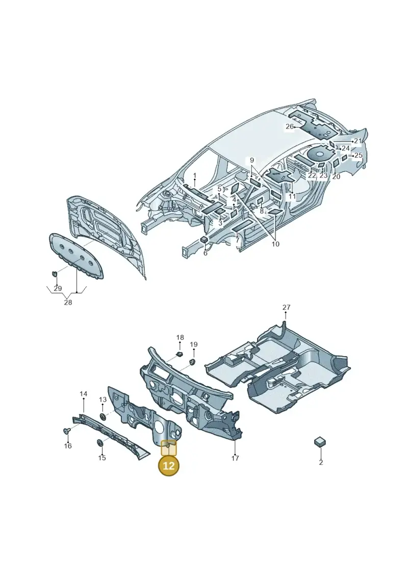 5QM863353B — Volkswagen Jetta 1.4 (2017-2024) diagram 431863200, position 12