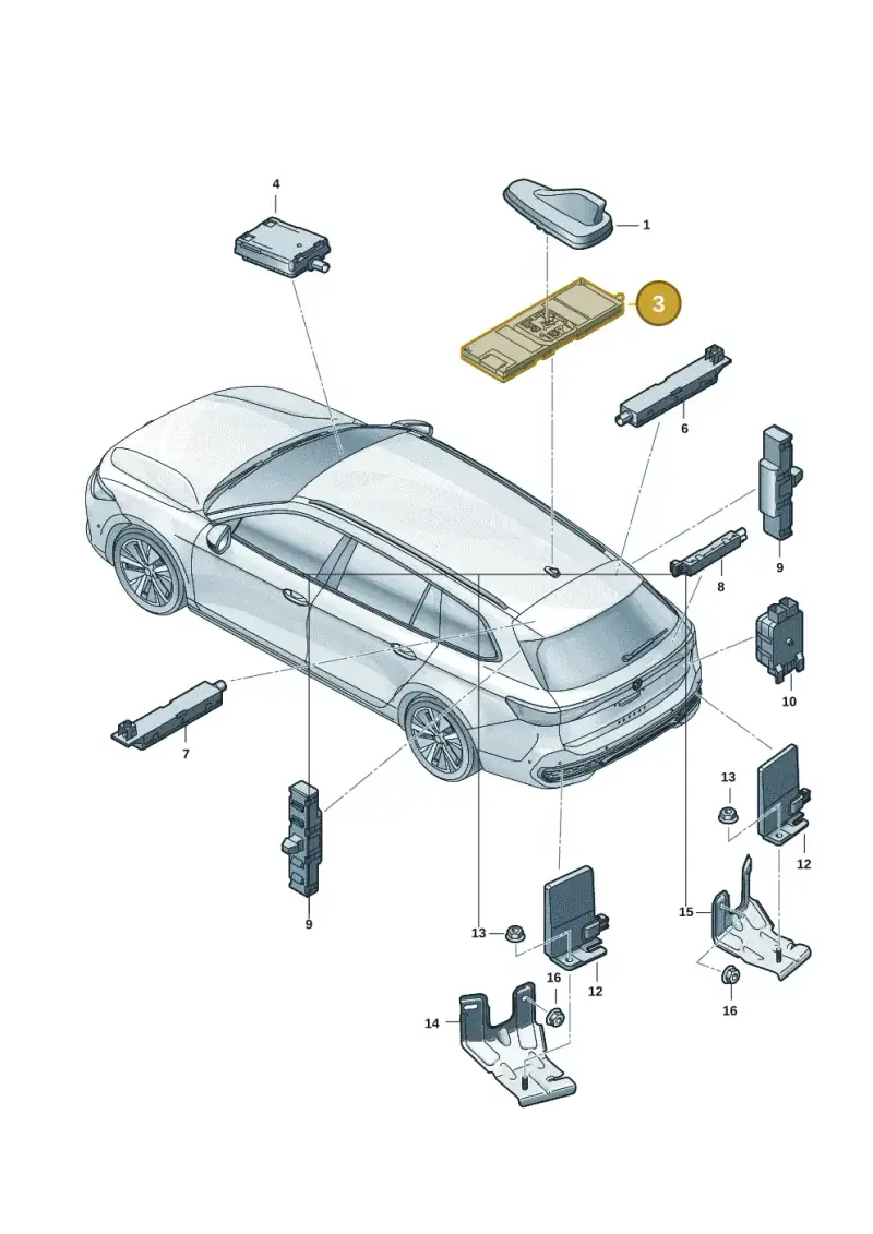 5QS035741 — Volkswagen Passat Estate (2023-2025) diagram 3j0035200, position 3