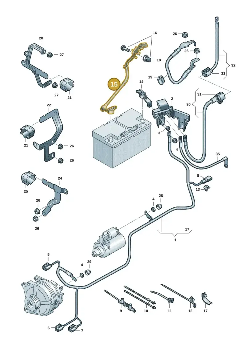 5QS915181 — Volkswagen Golf 1.5 (2020-) diagram 5h0971002, position 15