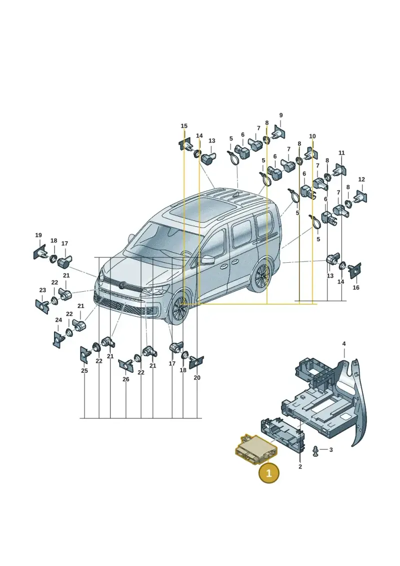 5QS919294 — Volkswagen Caddy Maxi Kombi (2020-2024) diagram 2ka919000, position 1