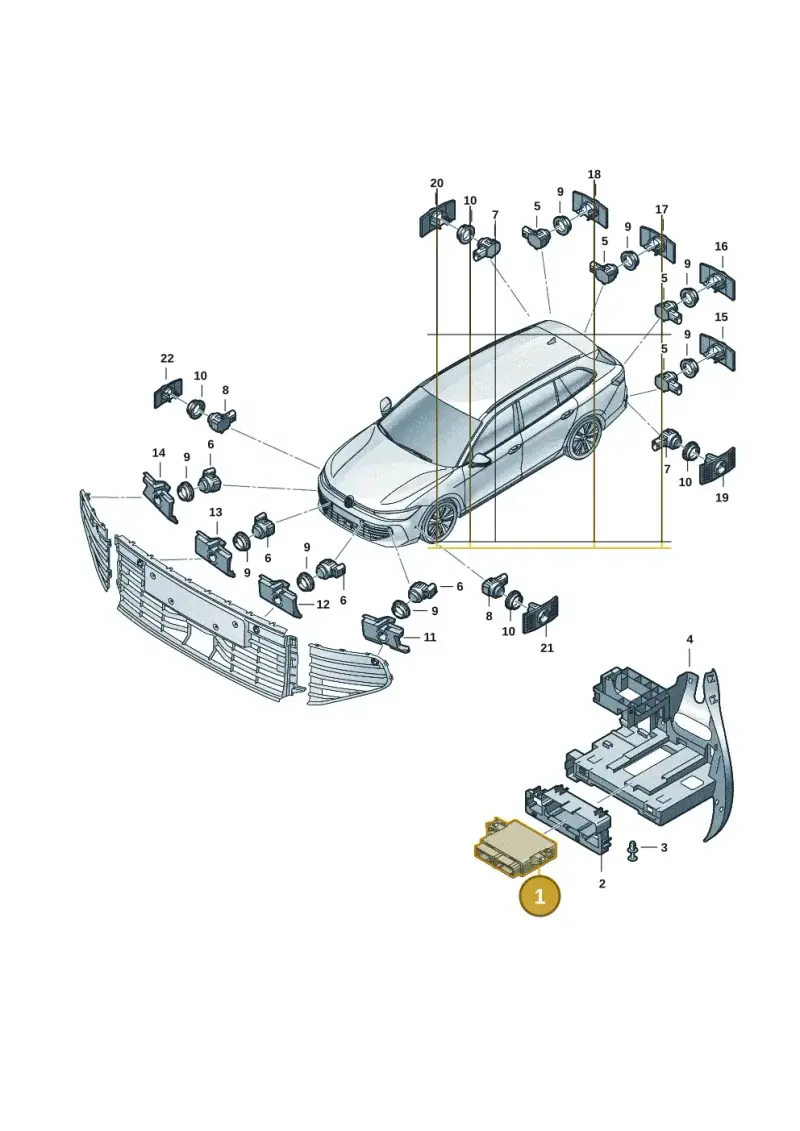5QS919300D — Volkswagen Passat estate (2023-) diagram 3j0919000, position 1