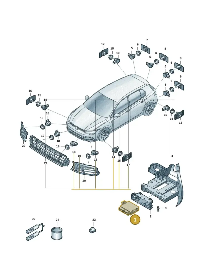 5QS919300D — Volkswagen Golf 2.0 BlueMotion (2019-2024) diagram 5h0919000, position 1