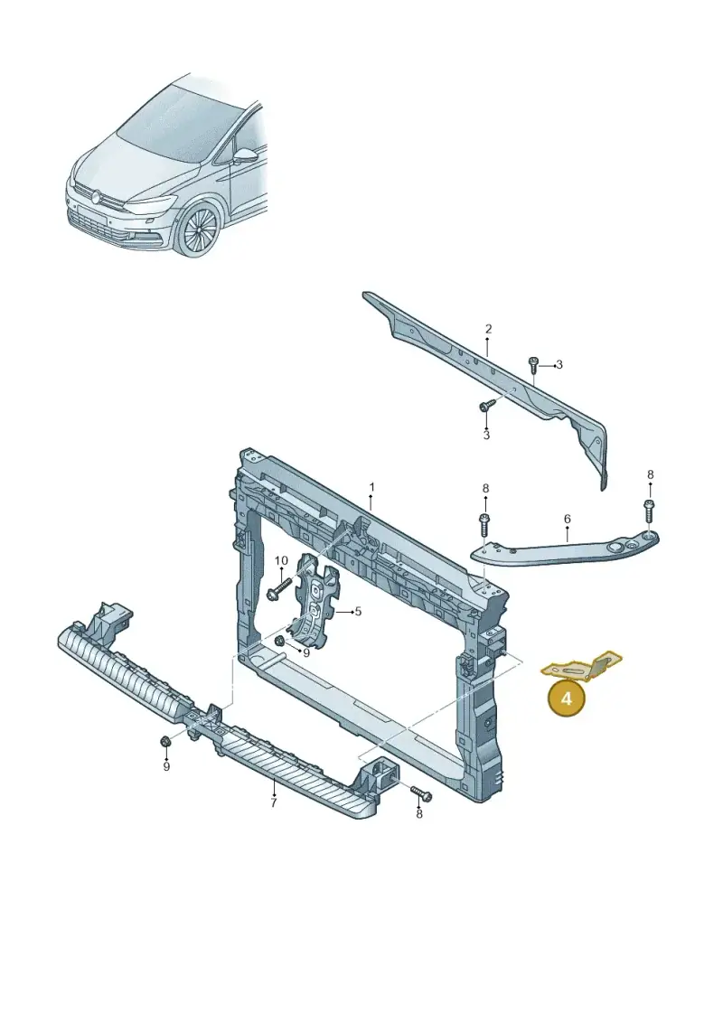 5TA804593A — Volkswagen Touran 2,0 BlueMotion (2015-2024) diagram 869805000, position 4