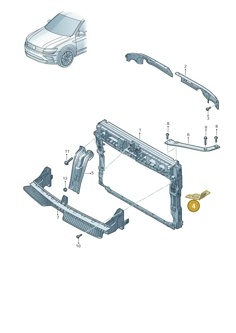 5TA804593A — Volkswagen Tiguan 2.0 4Motion (2017-2024) diagram 884805000, position 4